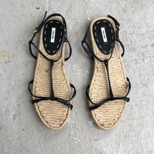 Miu Miu Black and Tan Sandals